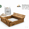 Sandkasse med bænk og låg