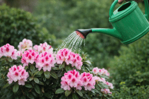 Vanding af rhododendron