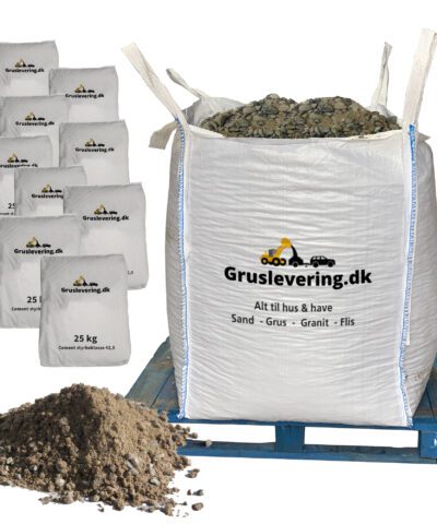 Støbemix 0/8 1600kg + 300 kg ekstra stærk cement
