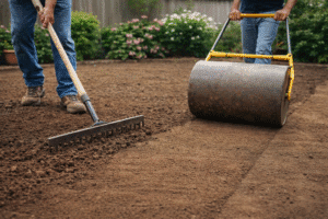 Planering og tromling af græsplæne
