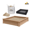 Sandkasse pakke: Sandkasse i lærketræ inkl. 450kg sand