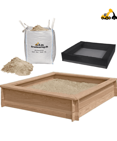 Sandkasse pakke: Sandkasse i lærketræ inkl. 450kg sand